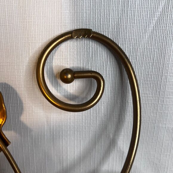 Home Interiors VTG Brass Double Candle Holder Wall Sconces Leaf Scroll Design - Picture 7 of 8